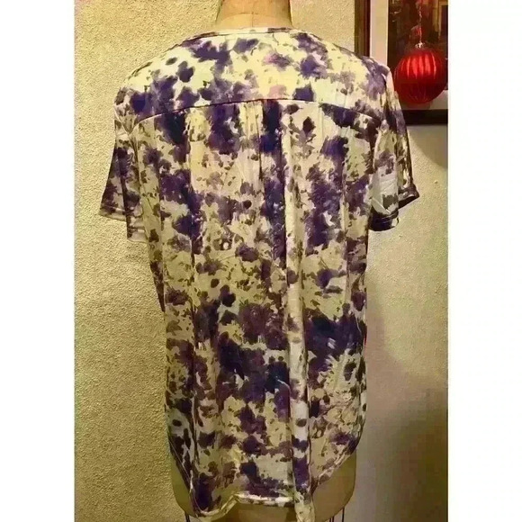 Plus Tie Dye Pleated 3 Button Casual Flowy Pullover Blouse Top NWT Size XXL - Picture 4 of 7